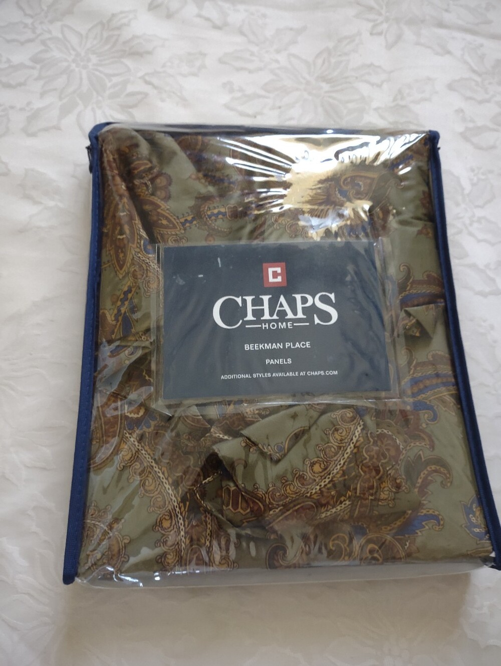 New 🆕 Chaps Ralph Lauren Beekman Place Cotton Sateen Paisley Curtains With Ties